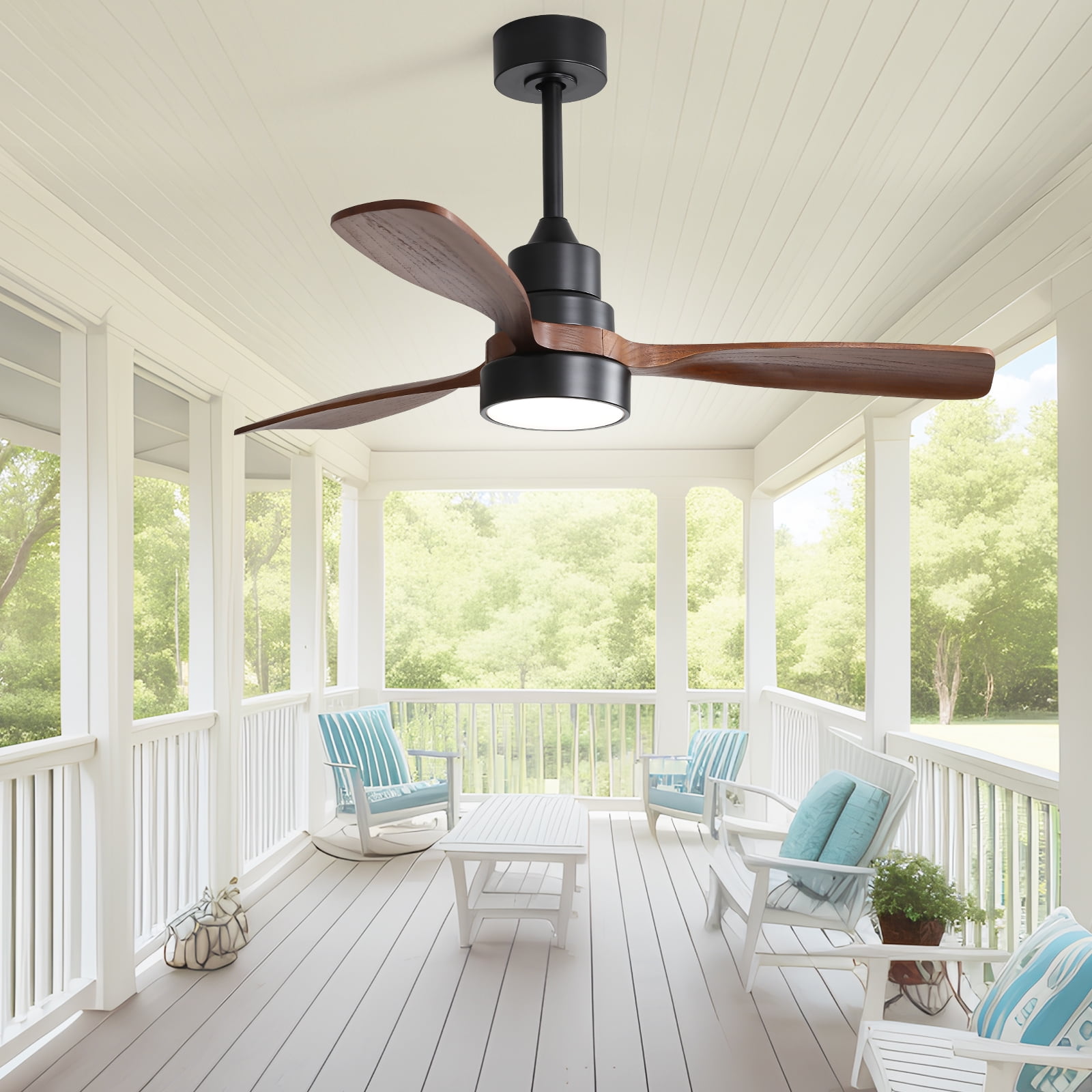 Sofucor 48-Inch Modern Wood Ceiling Fan with Remote, Reversible DC Motor, Noiseless