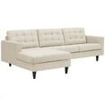 thumbnail image 2 of Modway Empress Left-Facing Upholstered Fabric Sectional Sofa in Beige, 2 of 5