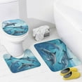 thumbnail image 4 of Cute Dolphin Shower Curtain Set 4 PCS, Beautiful Ocean Landscape Vintage Sunset Bathroom Sets with Shower Curtain and Rugs, Toilet Lid Cover and Bath Mat, Waterproof Shower Curtain with 12 Hooks, 4 of 8