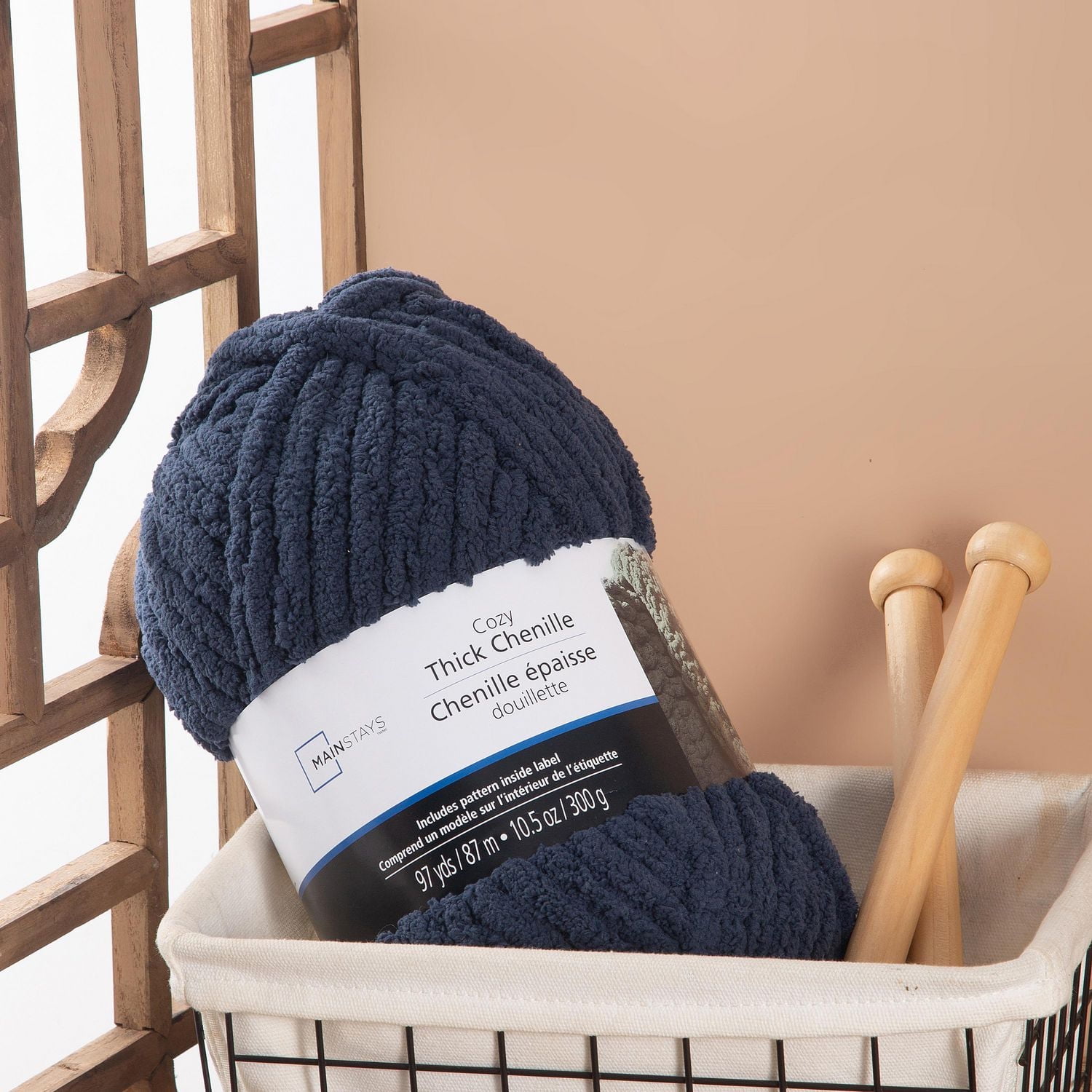 Mainstays  thick chenille yarn, Truffle thick chenille yarn