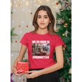 thumbnail image 2 of Retro Frogtown Record Store Christmas Graphic Women's T-shirt, 2 of 3