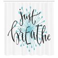 thumbnail image 3 of Ambesonne Just Breathe Shower Curtain, Optimistic Saying, 69"Wx70"L, Aqua Black White, 3 of 3