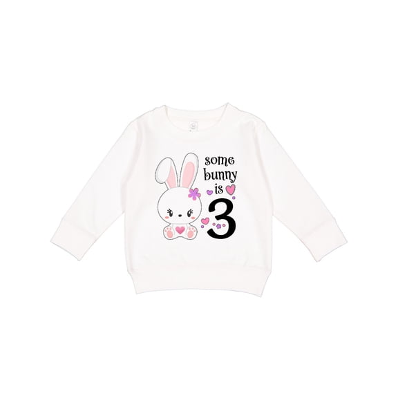 Inktastic Somebunny is Three-third Birthday Bunny Toddler Sweatshirt