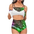 thumbnail image 1 of Trajes de Baño de Bikini de Mujer Conjunto de Cintura Alta de Vendaje de Impresión Sexy con Almohadillas de Pecho, Conjunto de Bikini de Mujer Conservador Y sin Mangas, 1 of 9