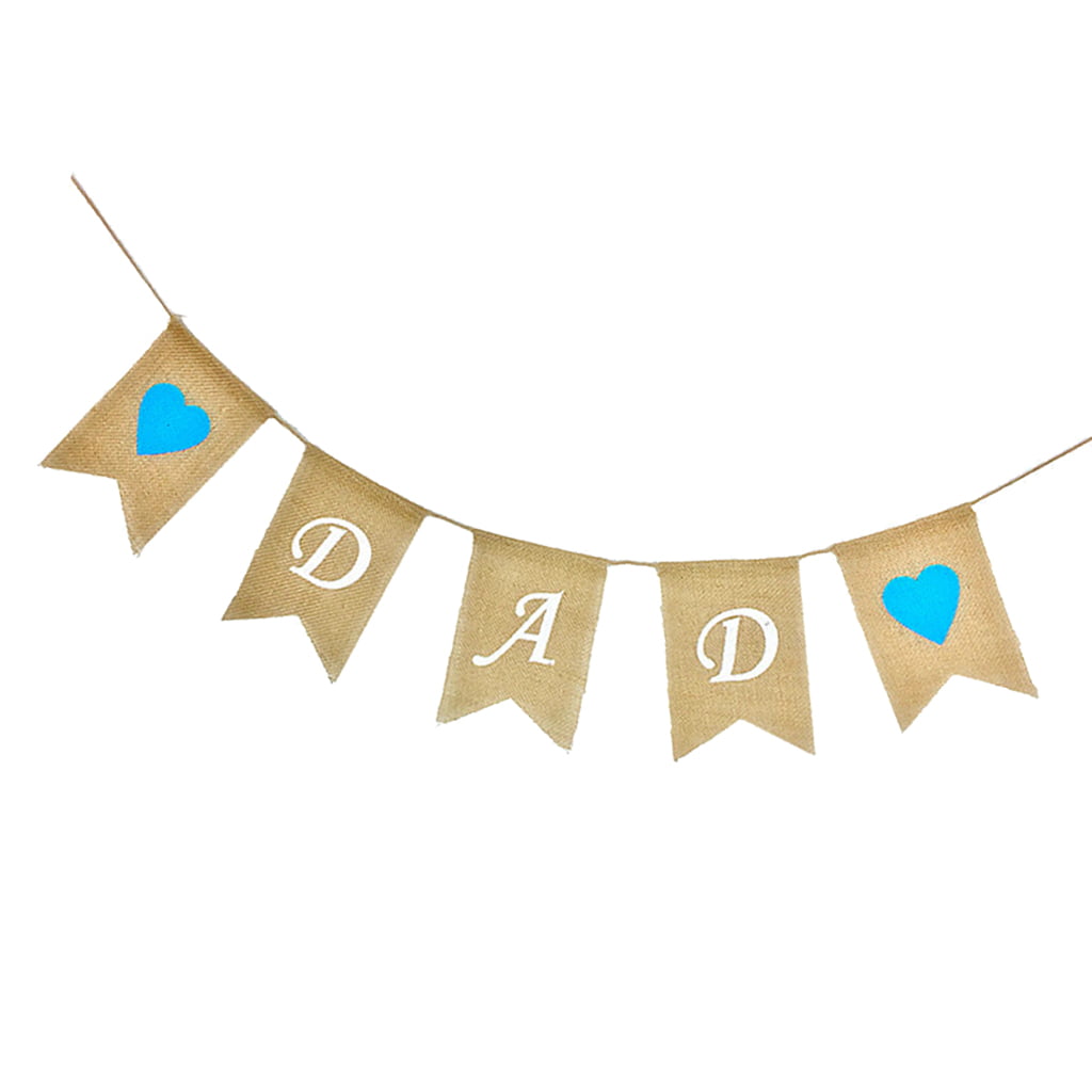 Dad Bunting Banner Fathers Day gift Linen Handmade Personalised Party Supply