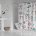 thumbnail image 3 of Coolnut Shower Curtain Set with Hooks Unicorn with Doodles Polyester Waterproof Bath Curtain 60" x 72", 3 of 6