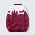 thumbnail image 3 of Ynynloco Men's Christmas Sweater Xmas Reindeer Trees Print Crew Neck Long Sleeve Pullover Tops 2025 Casual Comfy Fall Winter Warm Tops, 3 of 6