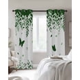 thumbnail image 2 of Green Spring Botanical Blackout Curtains for Bedroom - 84 Inch Long Light Blocking 2 Panels Set, Weeping Eucalyptus Butterfly Thermal Insulated Living Room Drapes Grommet Window Curtains 52"x84", 2 of 8