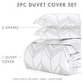thumbnail image 3 of Noble Linens Light Gray Alps Chevron Pattern 3-Piece Duvet Cover Set, King/Calking, 3 of 11