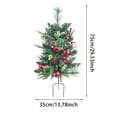 thumbnail image 3 of 30 Inch Artificial Christmas Tree with LED Lights Battery Operated Outdoor Xmas Tree with Pine Cones Golden Red Berries for Porch Pathway Holiday Decor, 3 of 6