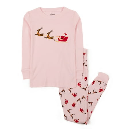 

Leveret Kids Boys Girl Two Piece Cotton Pajamas Santa & Sleigh 6 Year