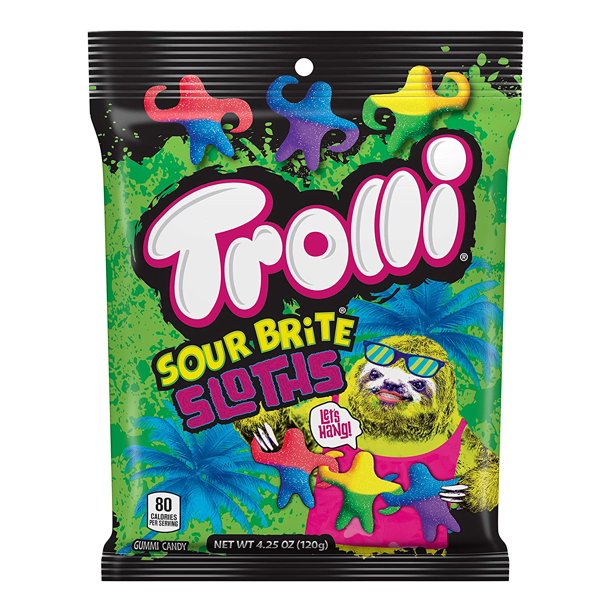 Trolli Sour Brite Sloths Gummy Candy, 4.25 Ounce, Pack of ...