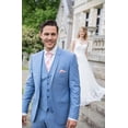 thumbnail image 2 of Traje HUUTOE Dusty Blue para hombre, elegante, boda, corte ajustado, XL, 2 of 8