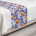 thumbnail image 2 of Floral Bed Runner, Repetitive Abstract Colorful Flower Sketch Vintage Look Illustration, Decorative Accent Bedding Scarf for Hotels Homes and Guestrooms, Twin, Orange and Violet Blue, by Ambesonne, 2 of 2