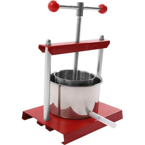 WYDK Manual Fruit Press Juicer,Stainless Steel Press Juicer Machines with Base and T-Shaped Handle,Grape Wine Press Machine Cheese Fruit Press Olive Oil Making Press for Kitchen, Home (3L/0.8gal)
