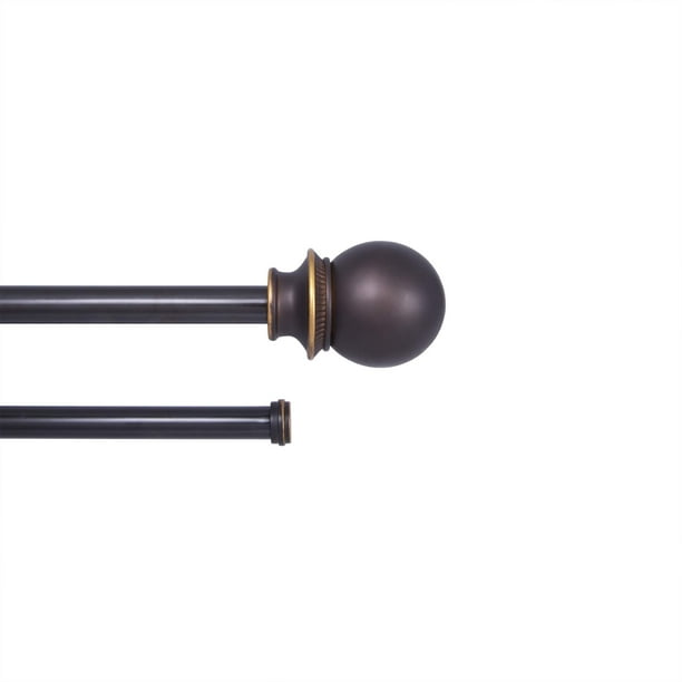 Kenney Birkin 5 8 Fast Fit Easy Install Decorative Window Double Curtain Rod 36 66 Oil Rubbed Bronze Walmart Com Walmart Com