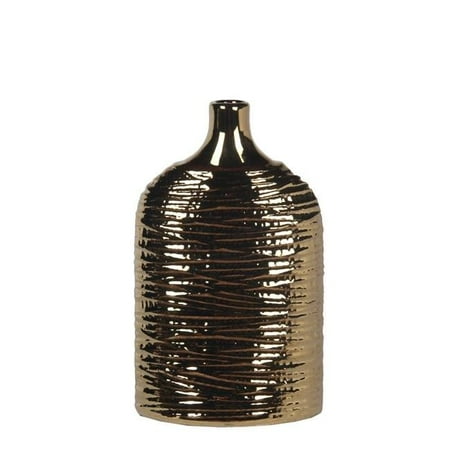 Privilege 26070 6 5 X 4 X 11 In Ribbed Gold Decorative Ceramic