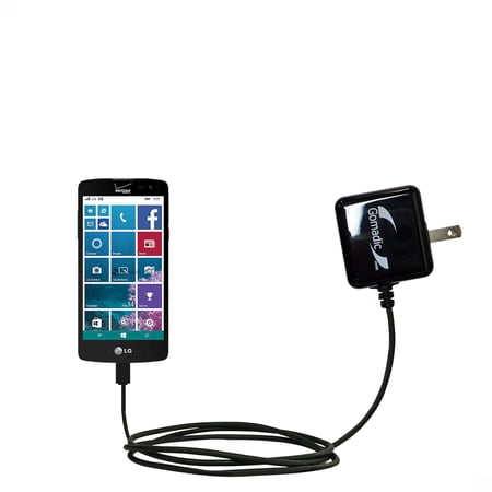 Gomadic Intelligent Compact AC Home Wall Charger suitable for the LG Lancet - High output power with a convenient, foldable plug design - Uses TipExch