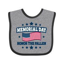 Inktastic Memorial Day Honor The Fallen with American Flag Boys or Girls Baby Bib