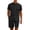 Black, variant on LTTVQM Mens Walking Vacation Solid Color Cotton Linen Stand Collar Button Top Elastic Adjustable Drawstring Waist Casual Short Summer Suit Sky Blue 3XL