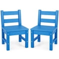 thumbnail image 1 of Gymax 2 Pcs Chaises pour Enfants Intérieur Extérieur Robuste Tout Temps Chaise d'Apprentissage Bleue, 1 of 9
