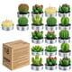 thumbnail image 1 of Velas tipo candelita COCOMOON, cactus, suculentas artificiales, 18 unidades, 1 of 6