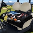 thumbnail image 3 of Yuyamidu Gorilla Golf Cart Seat Cover with Pockets American Flag Golf Cart Seat Blanket 2 Passenger Club Car Travel Sports Golf Cart Accessory Protection, 4th of July, 3 of 8