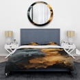 thumbnail image 3 of Designart "Polar Radiance Grey and Orange Smoke I" Abstract Bedding Covert Set - Abstract Grey Modern Bed Set With 2 Shams, 3 of 6