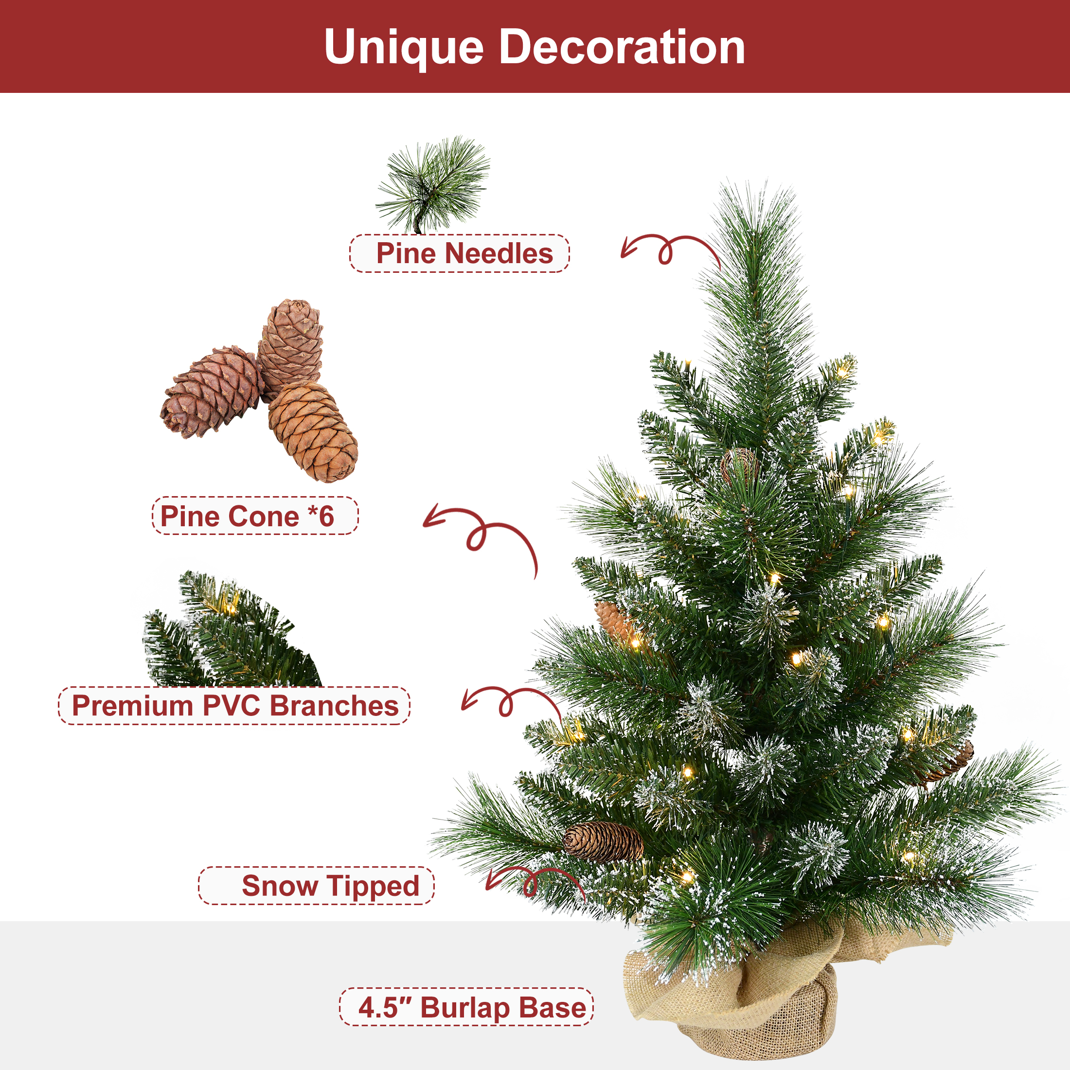 Bringstar 2 Ft Pre-Lit Mini Christmas Tree photo 5
