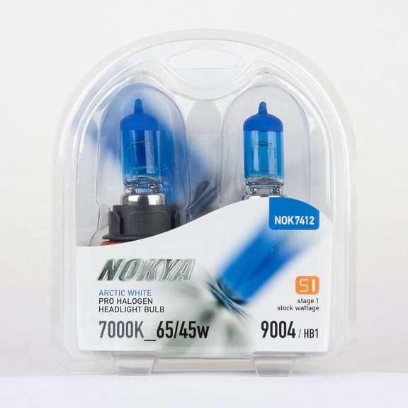Nokya 9004 (HB1) Arctic White Stage 1 7000K Pro Halogen Headlight / Fog Light Car Light Bulb Replacement One Pair NOK7412