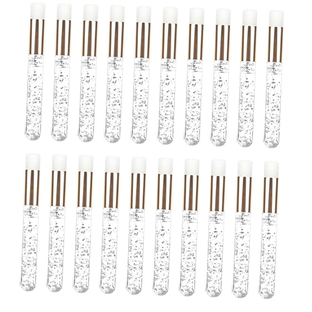 Minnieouse 20 Pieces Lash Shampoo Brushes Cosmetic Remover Off Lash Peel Tool Pinceles de maquillaje y herramientas Oro plateado