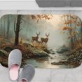thumbnail image 4 of 1pc Deer in Autumn Forest Stream Absorbent Non-Slip Bathroom Thickened Flannel Rug Decor,Soft,Quick Drying,Suitable For Indoor/outdoor Use,Bathrooms,Bedrooms,Kitchens,Terrace,Laundry Rooms,16"x24", 4 of 9