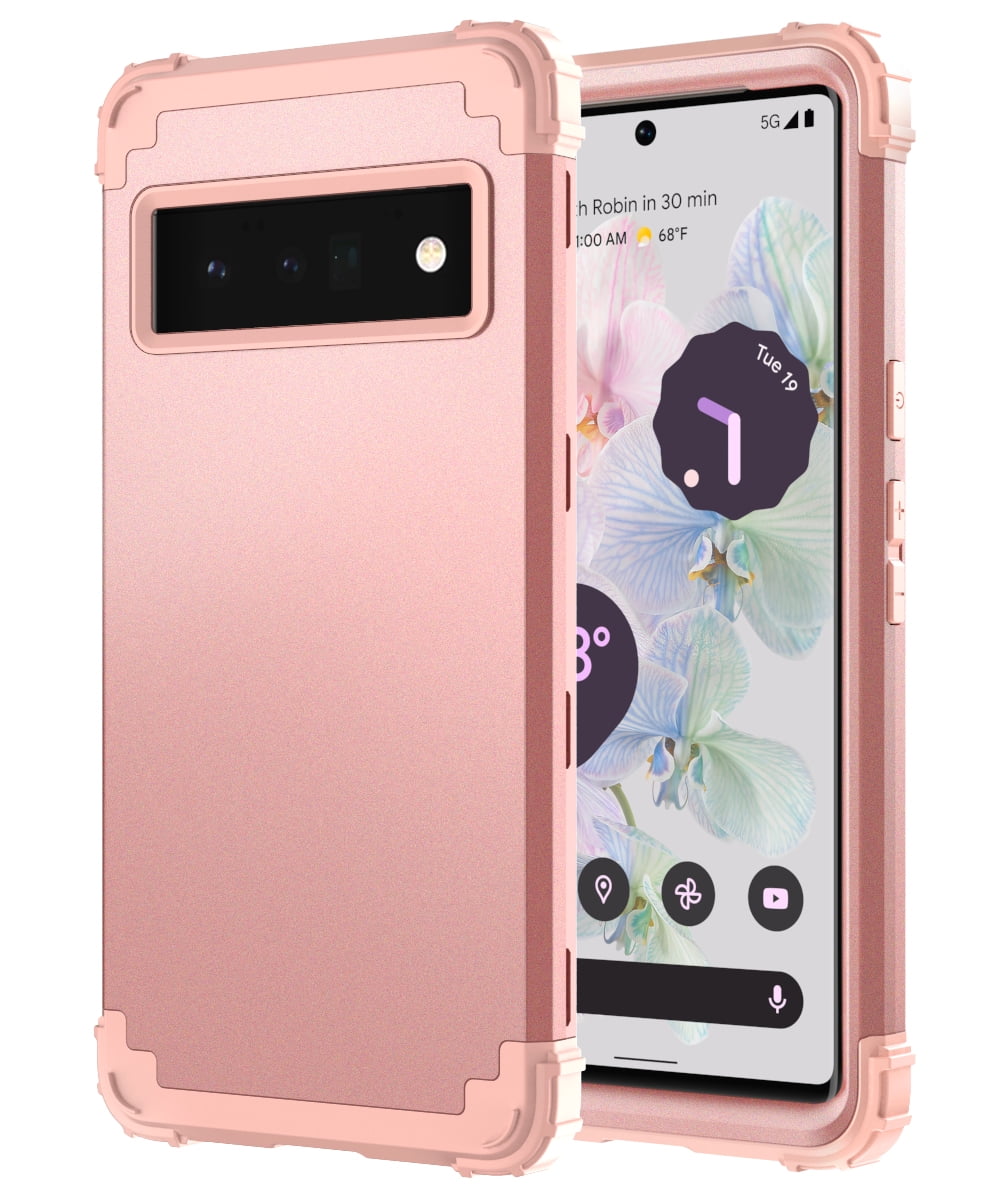  ZBCLV Pixel6 Trunk Box Case for Google Pixel 6 (not fit Pixel 6  Pro) Luxury Diamond Skin Design Cute Gold Square Protection Corner Cover  for Man Women Girl Phone Skin,Pink 