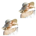 thumbnail image 4 of Maytalsory 1/2/3/5 Stylish Women Sun Hat With Bowknot Effective Sun Protection And Easy To beige 2PCS, 4 of 6