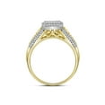 thumbnail image 2 of 10kt Yellow Gold Round Diamond Cluster Bridal Wedding Ring Band Set 3/8 Cttw, 2 of 2