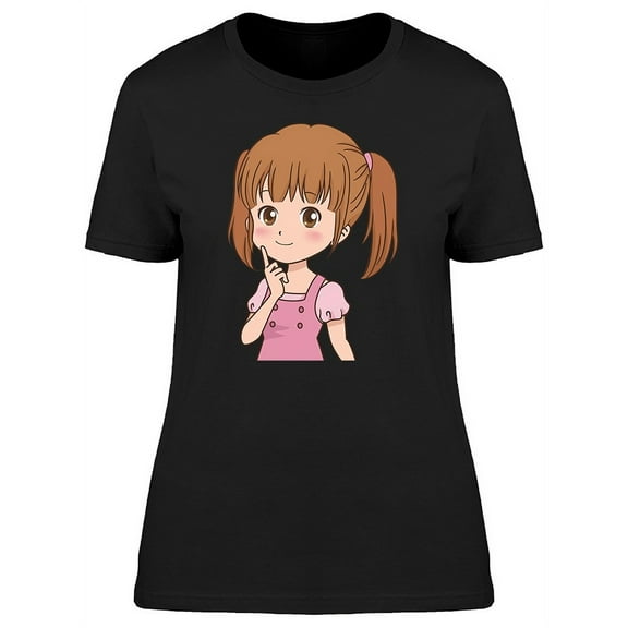 Girl Thinking Cartoon T-Shirt Women -Image by Shutterstock, Female x-Large