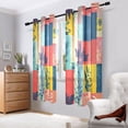 thumbnail image 7 of Sheer Curtains Grommet Drapes Window Treatments Light Filtering for Bedroom Living Room 2 Panels 42" x 63" Colorful Block Doodle, 7 of 7