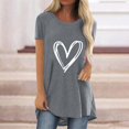 thumbnail image 4 of MESSIYO Tunic Tops Short Sleeve Tunic Tops long shirts for women for leggings tee shirts womens women blouses Fashion Casual Printed Round Neck Short Sleeve Front Long Back T Shirt Gray M, 4 of 4