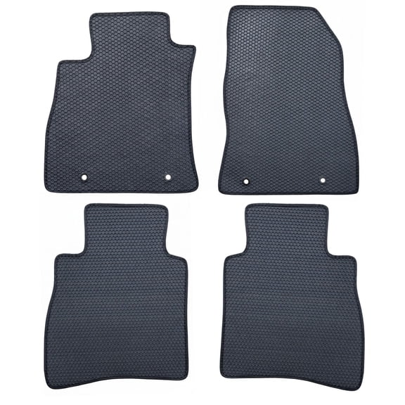 ecoMats Floor Mats for 2013 to 2019 Nissan Sentra with Safety Locks - All-Weather - Front and Rear - Black