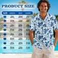 thumbnail image 6 of Xixirimido Blue Roses Floral Print Hawaii Couple Matching Outfit Men's Hawaiian Shirt and Women's Summer Sleeveless Dress Soft Midi Beach Dresses Matchable Couple Outfits, Size XL, 6 of 7
