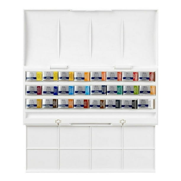 Set de pintura acuarela Winsor & Newton Cotman Studio, 24 bandejas