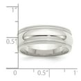 thumbnail image 2 of 925 Sterling Silver Polished 8mm Comfort-Fit Double Milgrain Size 4 Band Ring Ring for Women and Men, 2 of 2