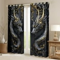 thumbnail image 2 of Erosebridal Magical Wildlife Curtains Pack of 2 (52Wx63L),Animal Dragon Curtains for Living Room,Oriental Decor, 2 of 5