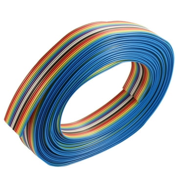 Unique Bargains 7M 16 Pin Rainbow Color Flat Ribbon Cable IDC Wire 1.27mm Pitch for  DIY