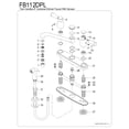 thumbnail image 3 of Kingston FB112DPL Paris Two-Handle 4-Hole 8" Centerset Kitchen Faucet with Side Sprayer in Polished Chrome, 3 of 5