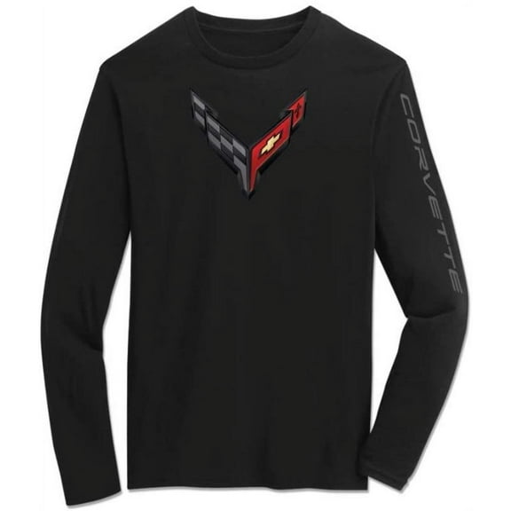 C8 Corvette Next Generation Carbon Flash Long Sleeve T-Shirt - Black XX-Large