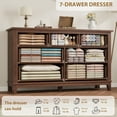 thumbnail image 6 of EcoSummer 54" Modern 7-Drawer Dresser, Walnut Storage Chest for Bedroom, Living Room & Entryway, 6 of 7