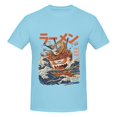 thumbnail image 3 of Camisetas de lujo The Great Ramen Off Kanagawa para hombre, camisas con estampado de verano, ropa de calle de algodón de alta calidad, tallas S a 6XL, 3 of 5