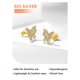thumbnail image 5 of Pendientes de mariposa chapados en oro de 18 quilates con Circonita brillante Silvora Plata de ley, 5 of 7