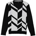thumbnail image 1 of Alfani Mens Broken Chevron Pullover Sweater, Negro, X-Large, 1 of 1